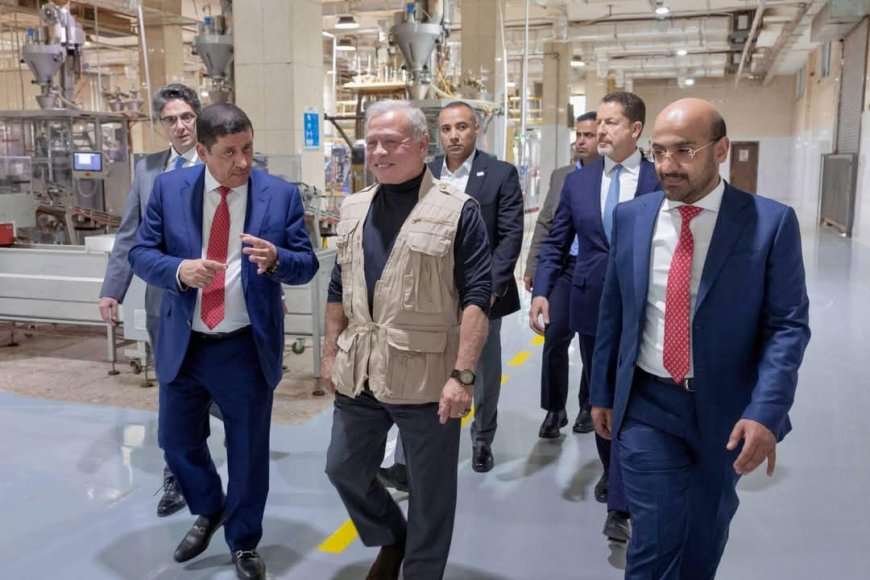 ملك الاردن يزور مصانع مجموعة الكبوس التجارية ويشيد بها ..